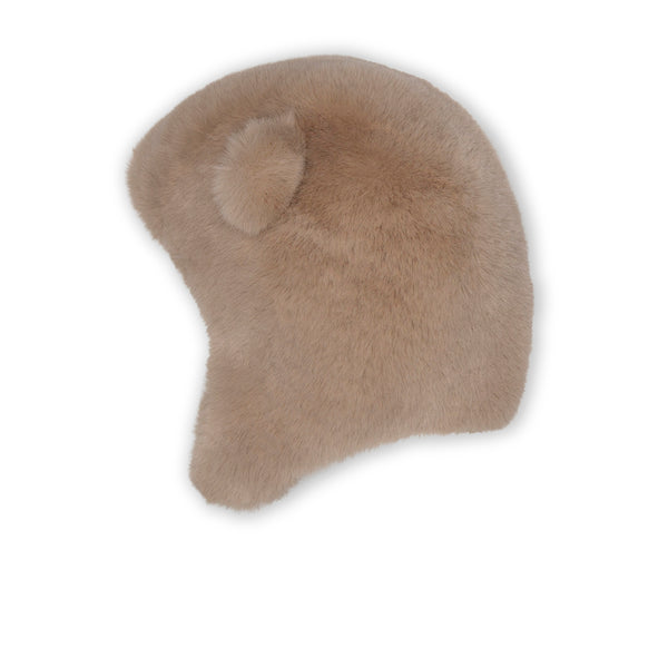 MINI A TURE - Lien fleece lined winter hood - Gray Brown