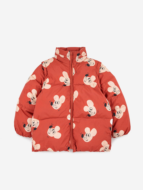 Patterned Fleece Jacket - Gray melange/Minnie Mouse - Kids