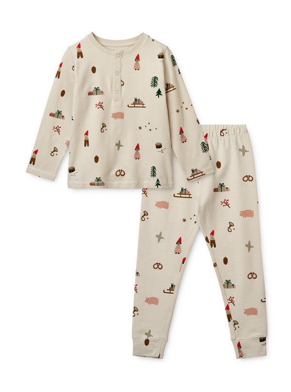 Liewood - Wilhelm Printed Pajama Set - Holiday/Sandy