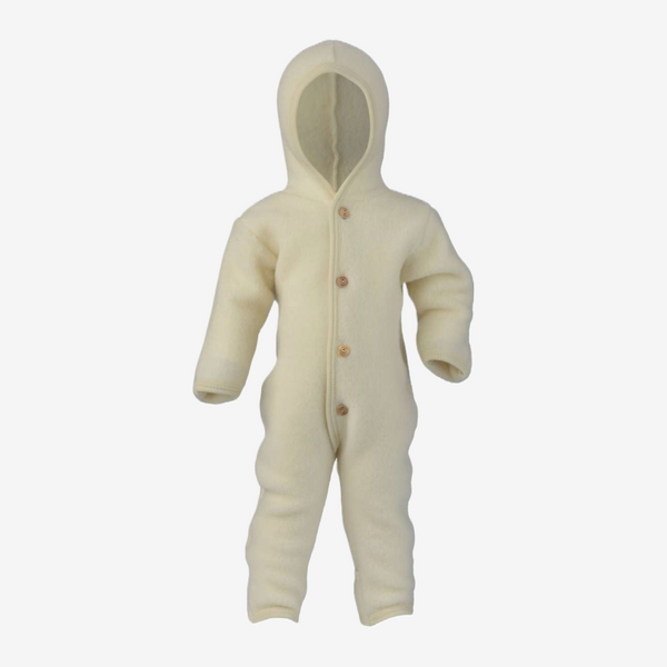 Engel - Hooded overall with buttons - Natural