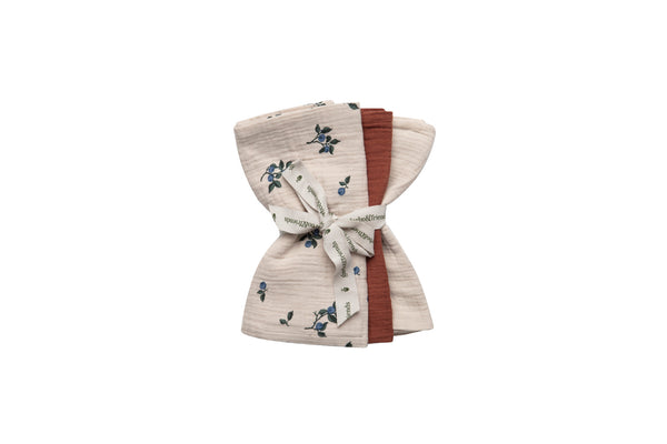 Garbo&amp;Friends - Muslin Burp Cloths 3 pcs - Blueberry