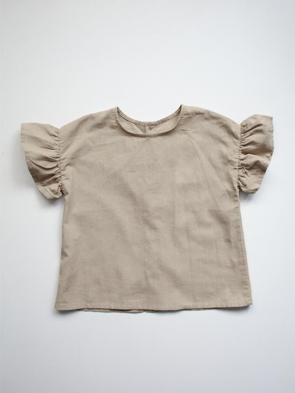 The Simple Folk - The Frill Linen Top - Oatmeal